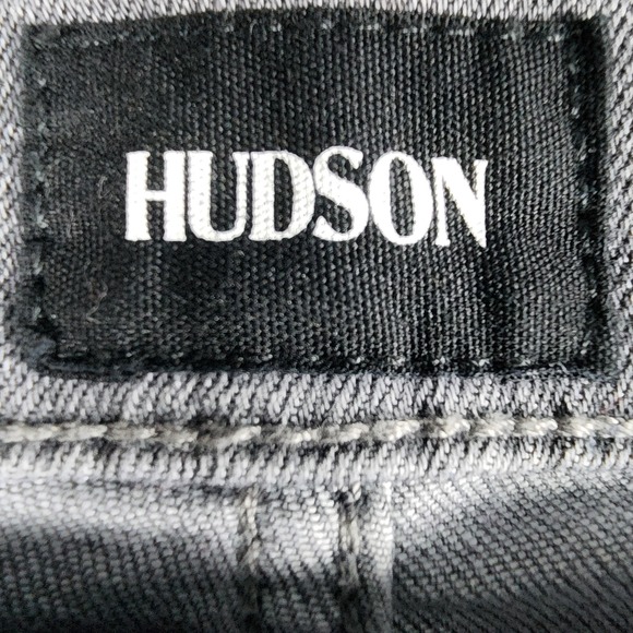 Hudson Natalie Distressed Flare Leg Jeans Grey Women's Size 29 Boho - Picture 11 of 15